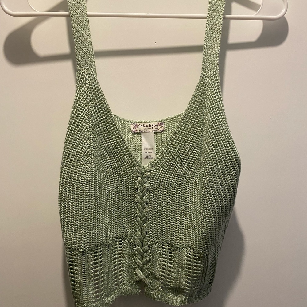 Joylie & Joy Mint Green Crotchet Knitted Top Size Large
